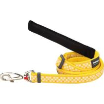 Smycz RedDingo Gingham Żółta - 1,5cm/1,8m