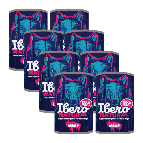 Ibero Natural Dog Adult z wołowiną - 8x1200g