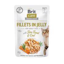 Brit Care Filety w Galarecie z Delikatnym Pstrągiem i Dorszem - 85g
