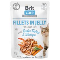Brit Care Filety w Galarecie z Delikatnym Indykiem/Krewetkami - 85g