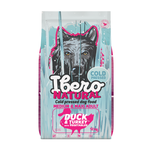 Ibero Cold Press Dog Medium & Maxi Adult Duck&Turkey - 12kg 