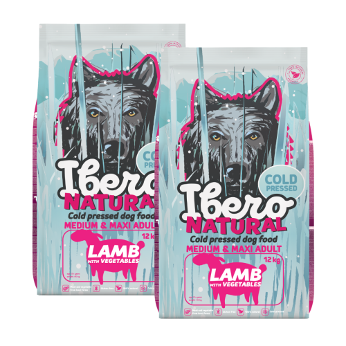 Ibero Cold Press Dog Medium & Maxi Adult Lamb - 2 x 12 kg