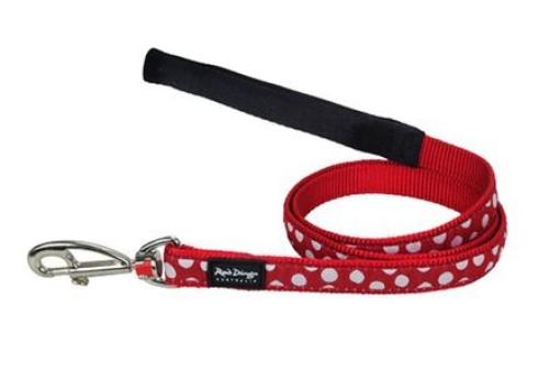 Smycz RD White Spots on Red - 2,0cm/1,8m