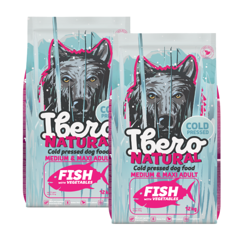 Ibero Cold Press Dog Medium & Maxi Adult Fish - 2 x 12 kg