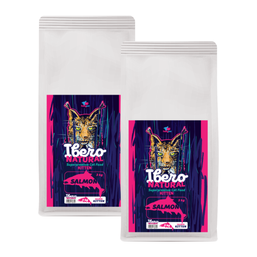 Ibero Natural Cat Kitten Łosoś - 2x3kg