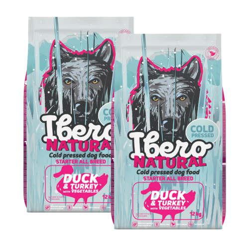 Ibero Cold Press Dog All Breed Starter Duck&Turkey - 2x12kg