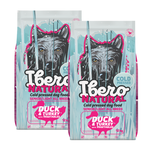 Ibero Cold Press Dog All Breed Senior & Light Duck&Turkey - 2x12kg