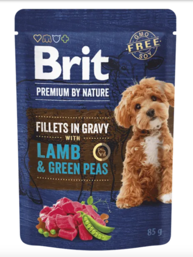 Brit Premium by Nature Adult Sos Jagnięcy/Zielony Groszek - 85g