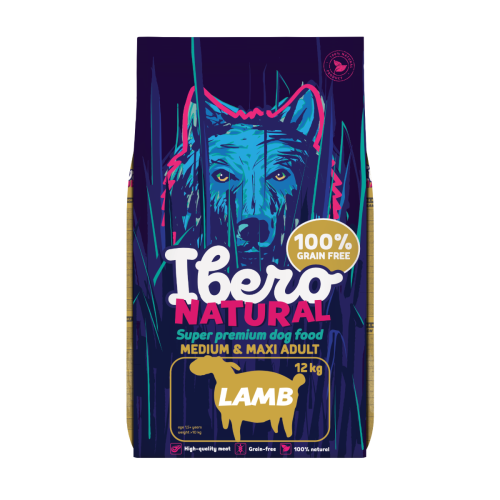 Ibero Grain Free Dog Medium & Maxi Adult Lamb - 12 kg