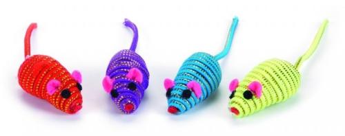 Myszka-zabawka Beeztees Glammy ze złotą nicią - 5 cm