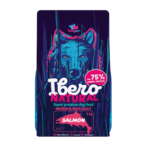 Ibero Natural Dog Medium & Maxi Adult Salmon - 3 kg