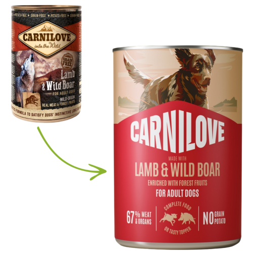 Carnilove Dog Adult Cons. Jagnięcina i dzik - 400 g