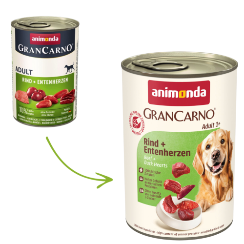 Animonda Grancarno dla psa 400g - Serce wołowe/kacze