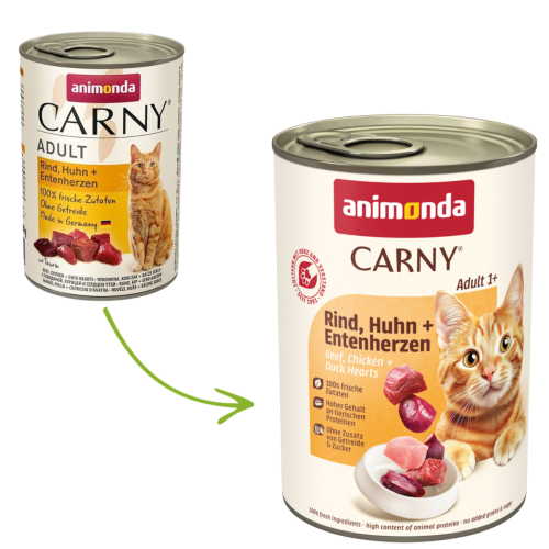 Animonda Carny Cat Wołowina/Kurczak/Kacze Serce - 400g