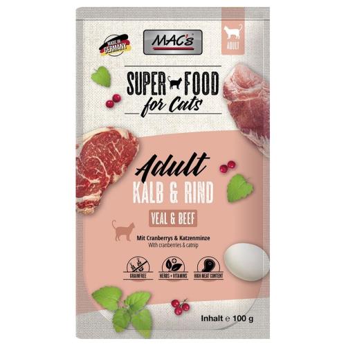 Saszetka dla kota Mac's 100g - Cielęcina i Wołowina