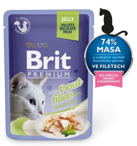 Brit Premium Adult Filety w Galaretce 85g - Pstrąg (exp. 13.6.2024)